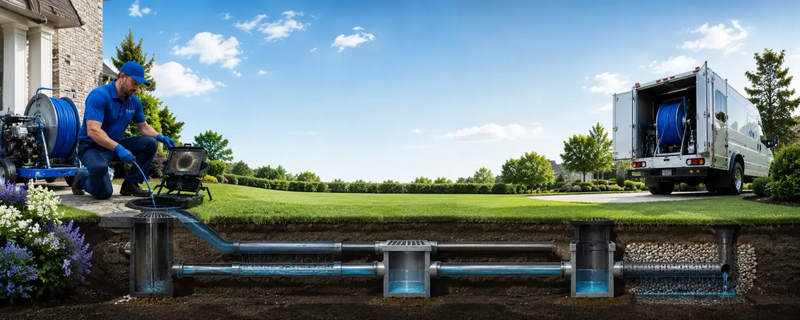 Outdoor drain cleaning information for Caroline, WI